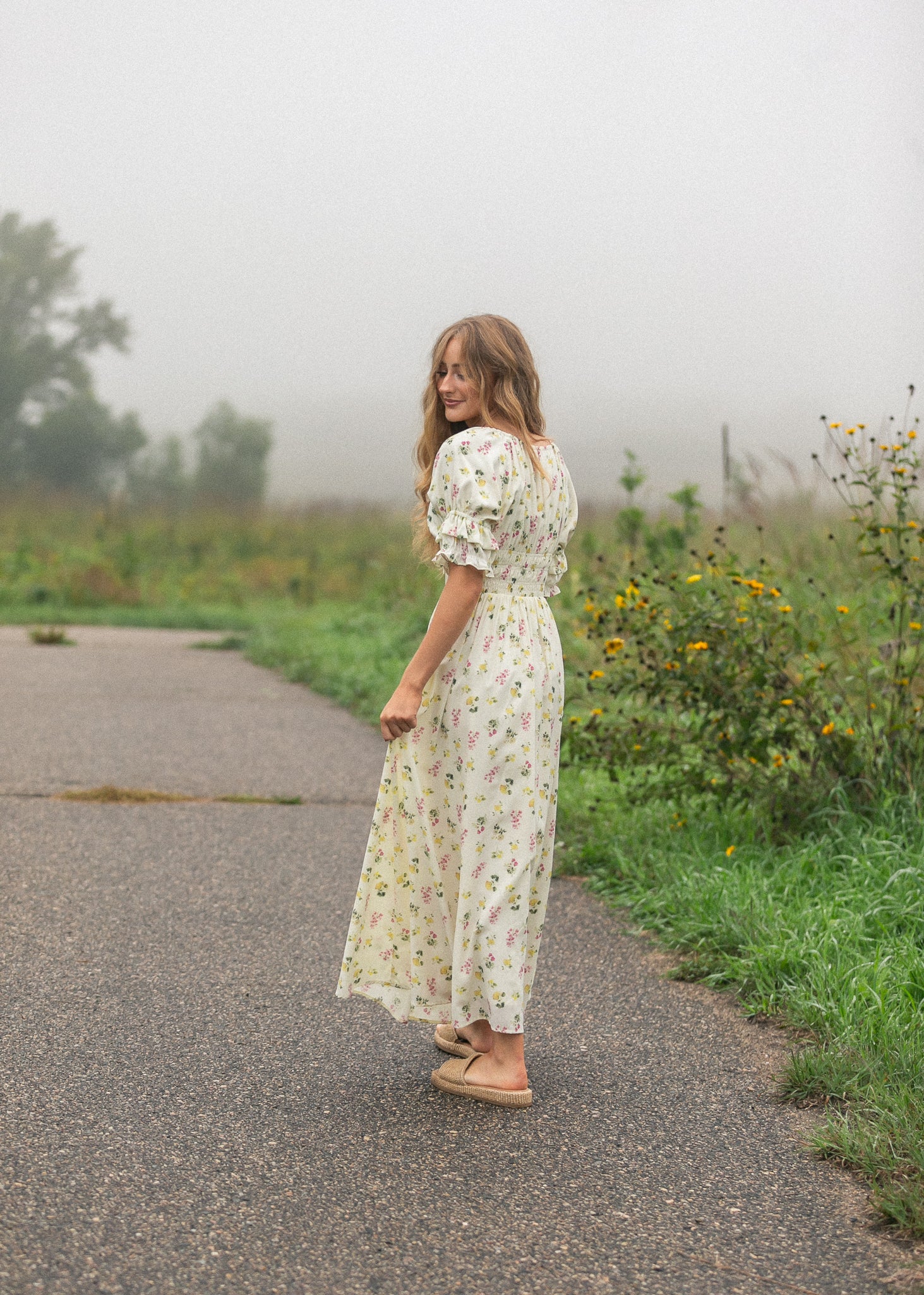 Celine Puff Sleeve Floral Maxi Dress IC Dresses