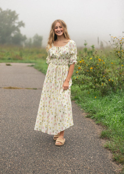 Celine Puff Sleeve Floral Maxi Dress IC Dresses