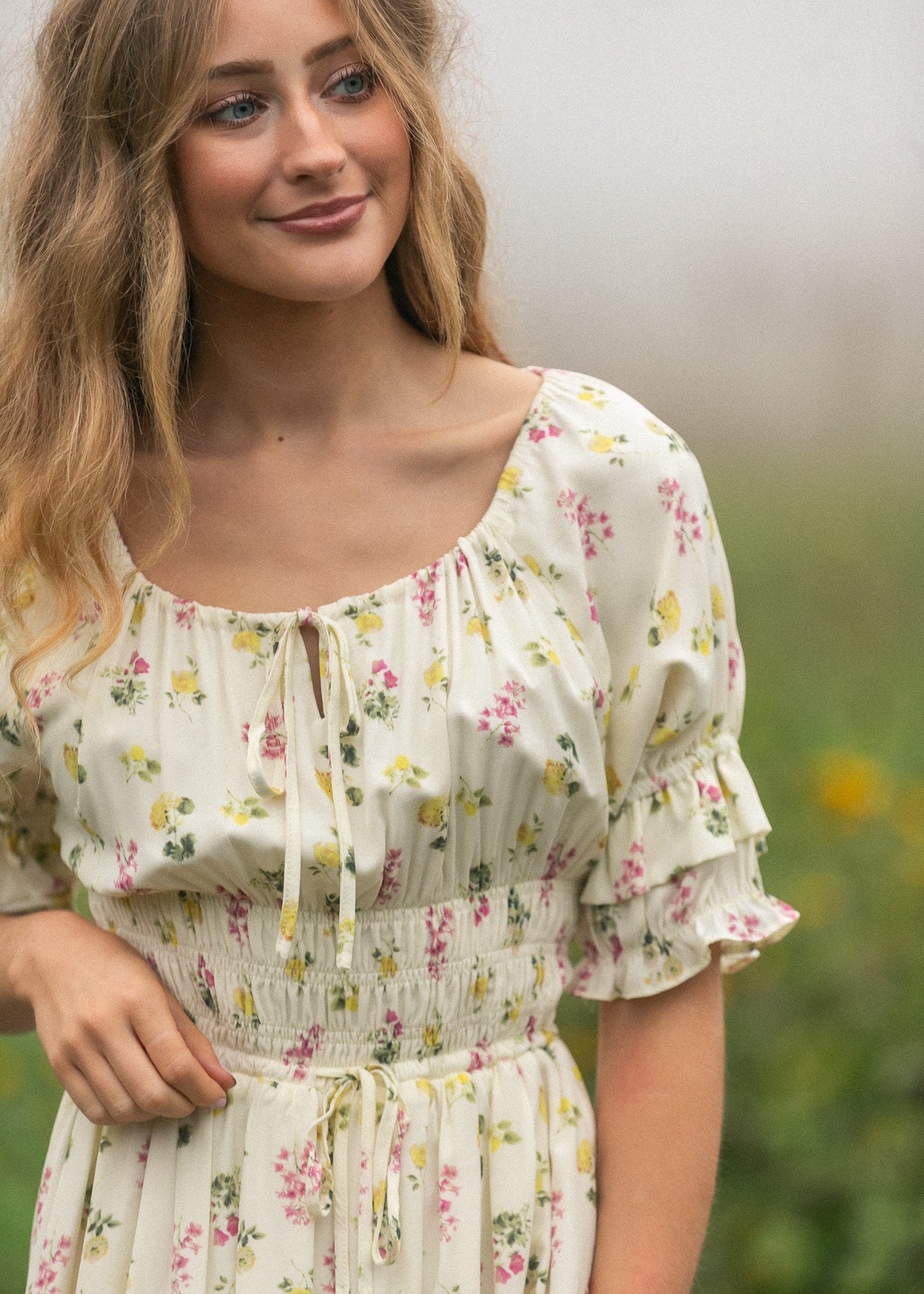 Celine Puff Sleeve Floral Maxi Dress IC Dresses