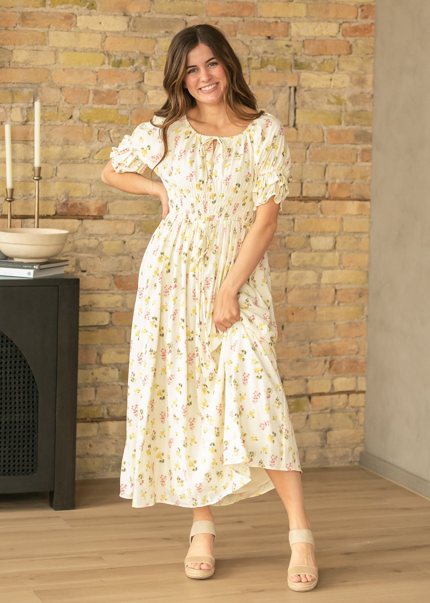 Celine Puff Sleeve Floral Maxi Dress IC Dresses