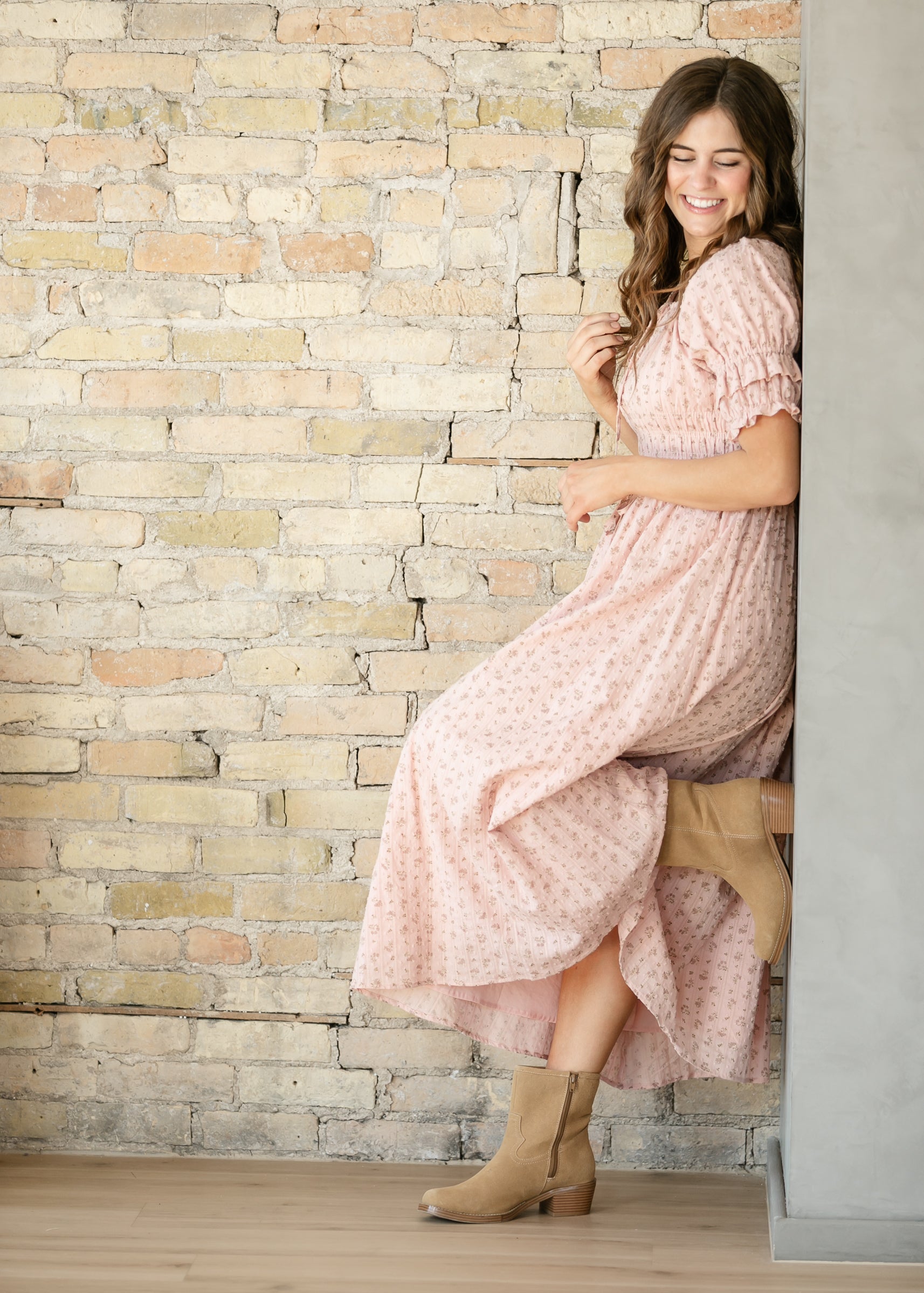 pink floral puff sleeve maxi dress Petal and Pup Anisa Maxi Dress