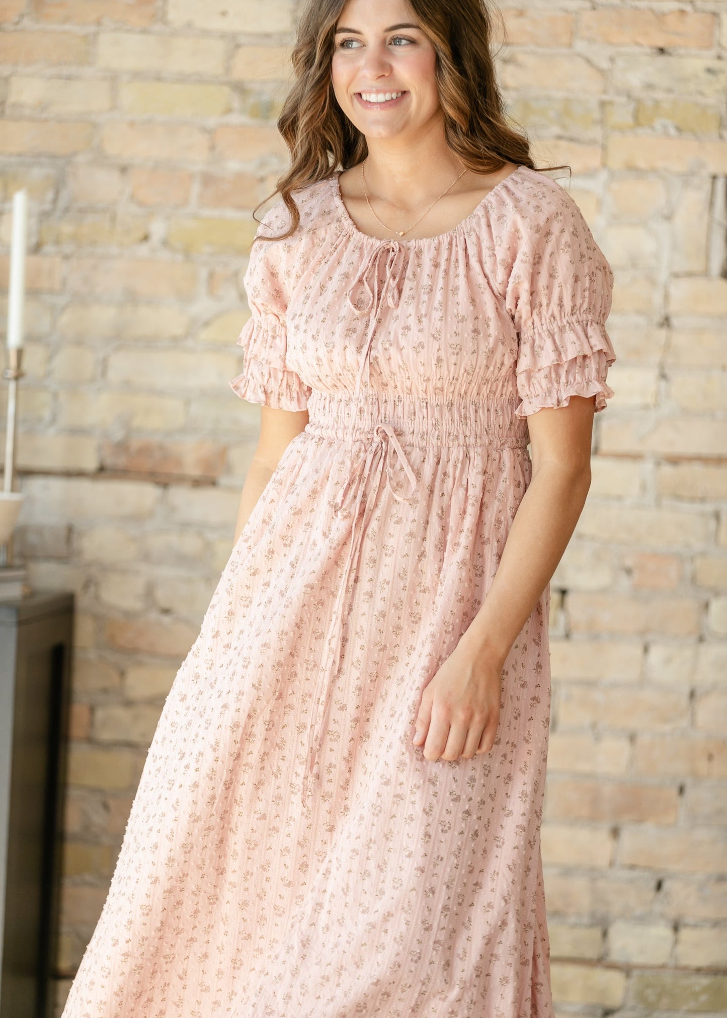 Celine Puff Sleeve Pink Floral Maxi Dress IC Dresses