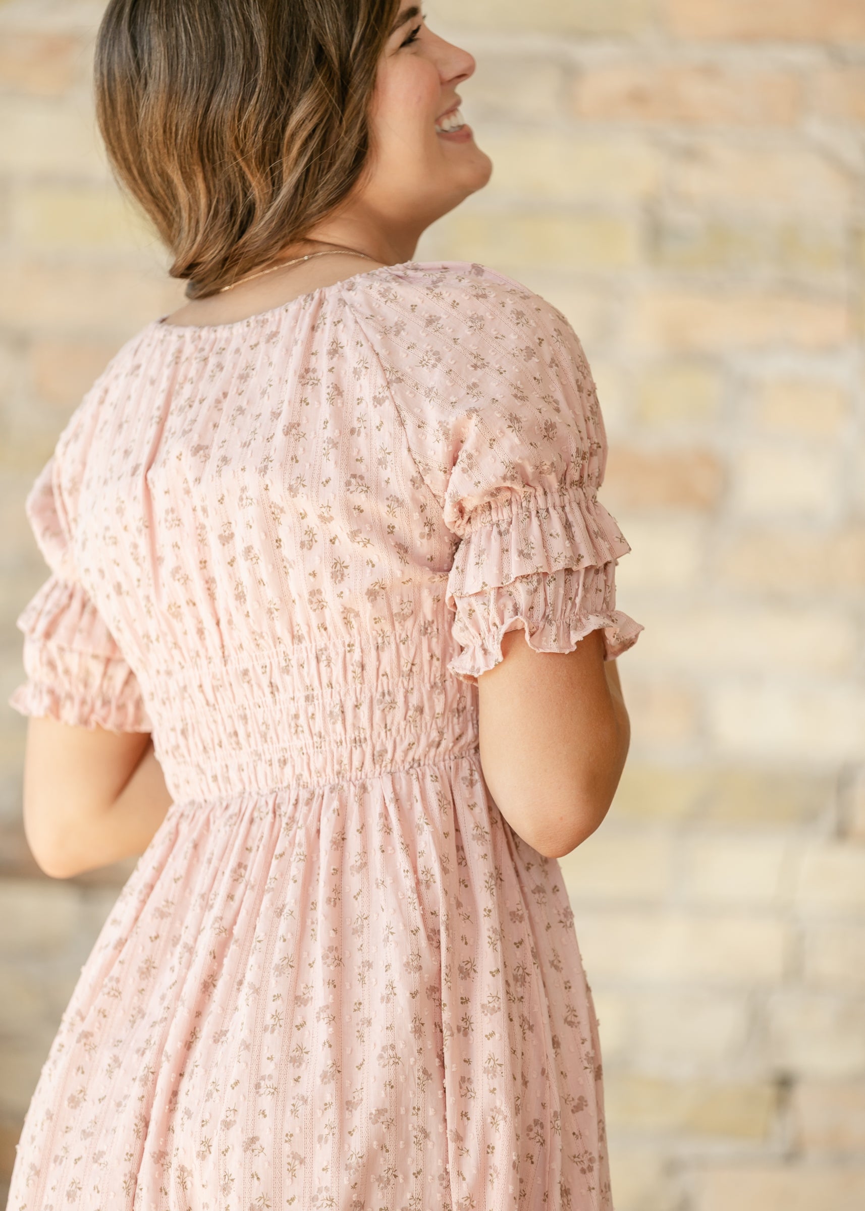 Celine Puff Sleeve Pink Floral Maxi Dress IC Dresses