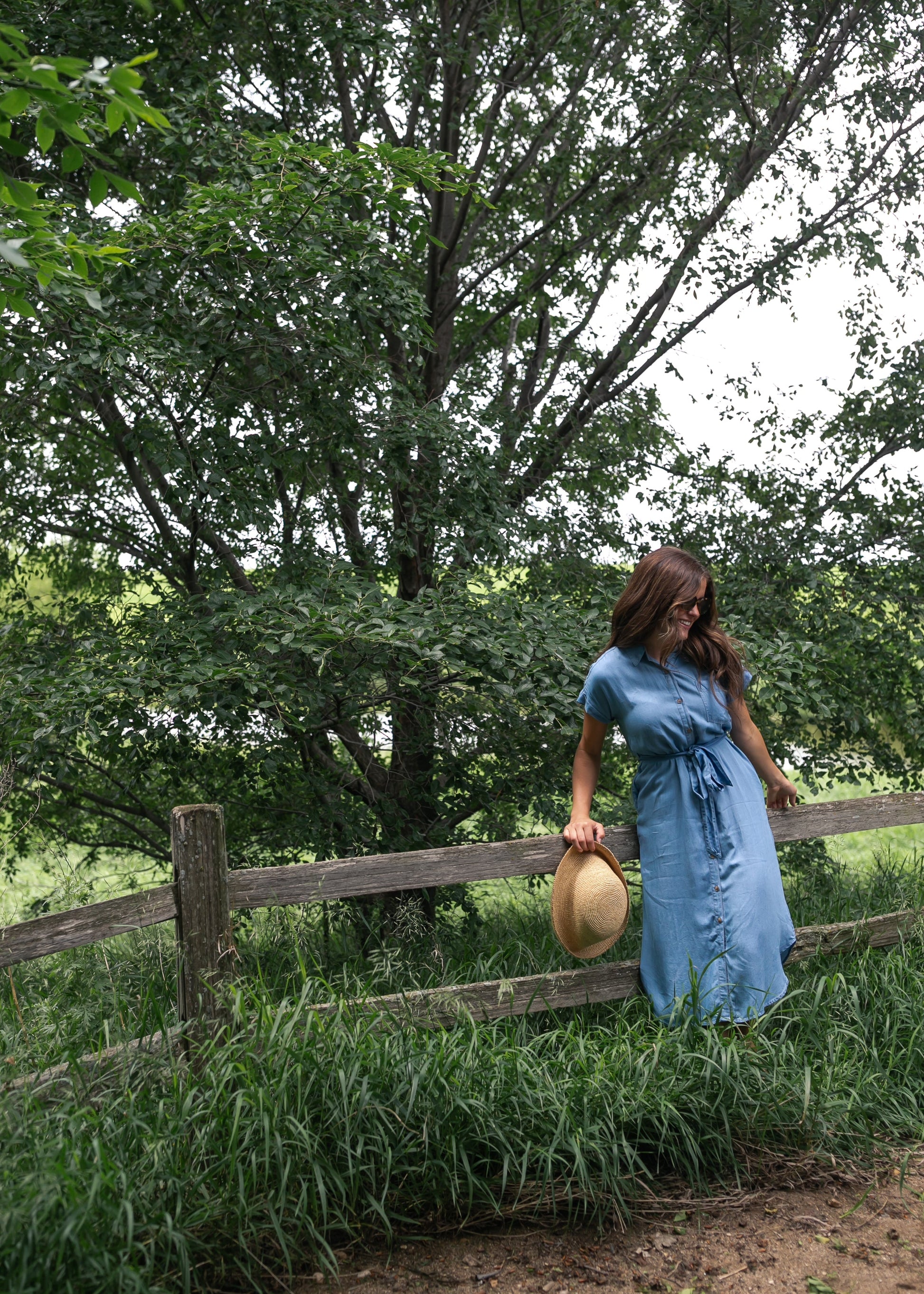 chambray shirt dress Chambray Belted Shirt Dress L