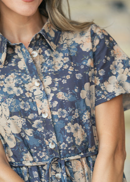Chambray Button Up Midi Dress FF Dresses