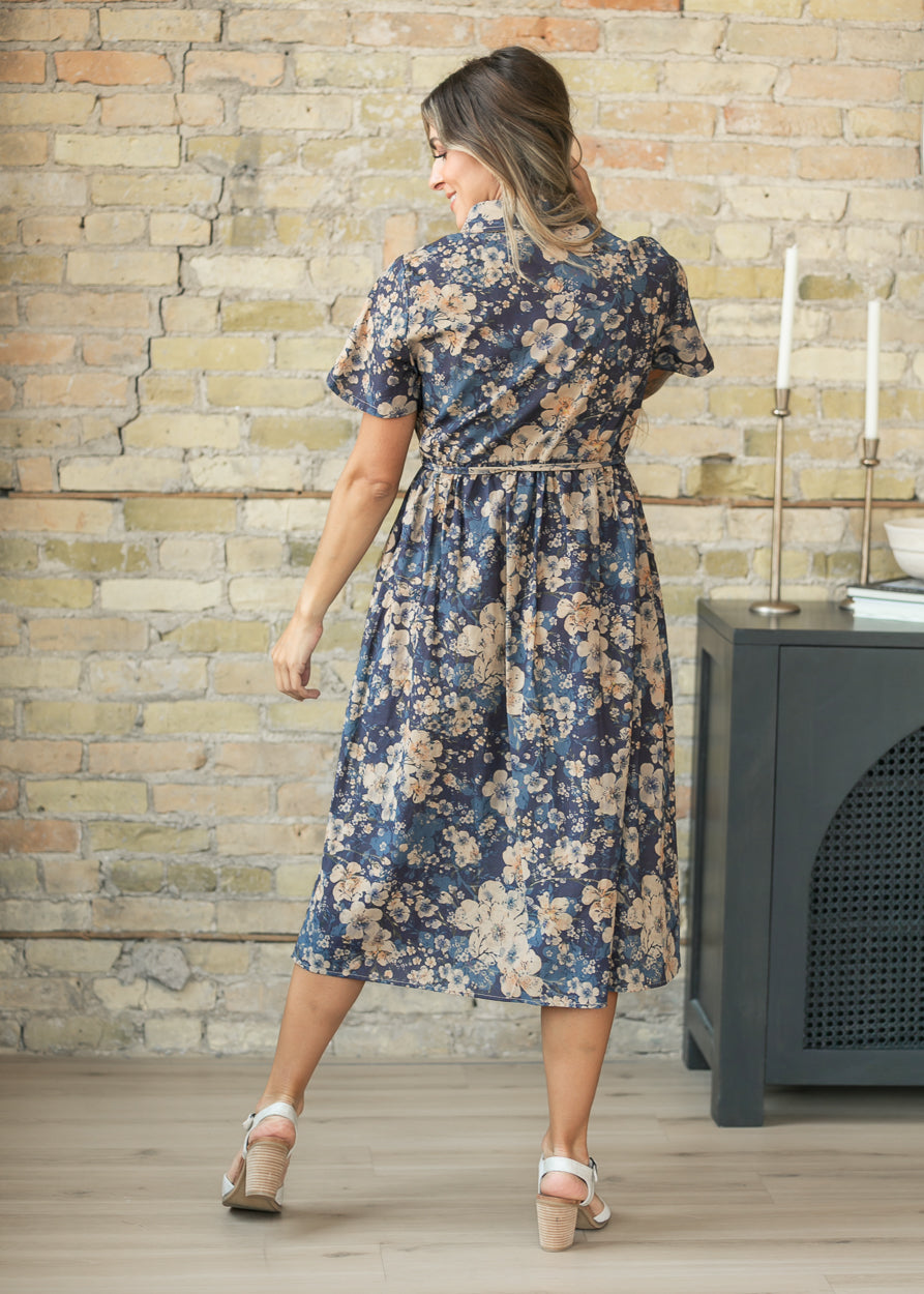 Chambray Button Up Midi Dress FF Dresses