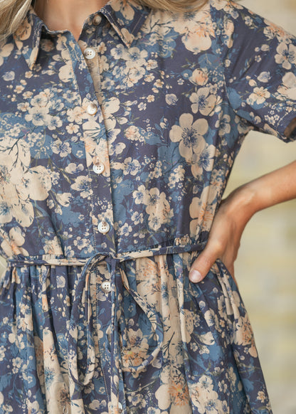 Chambray Button Up Midi Dress FF Dresses