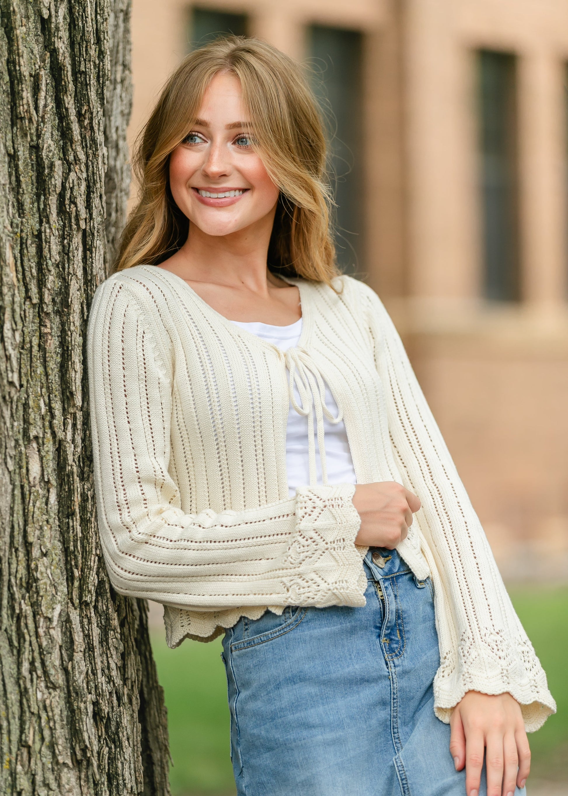 Chamomile Front Tie Cardigan FF Tops