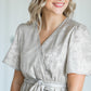 Champagne Foil Wrap Midi Dress Dresses
