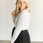 Checkerboard Texture Crewneck Sweater FF Tops