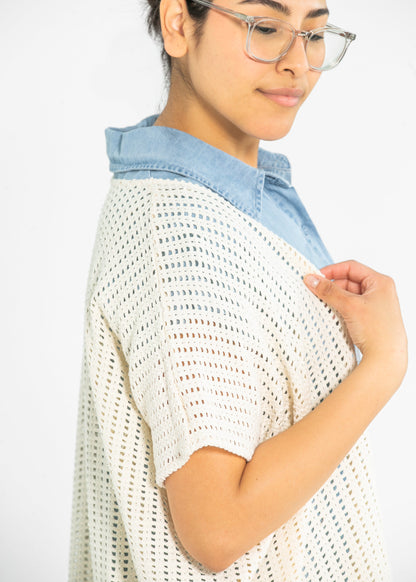 Cheese Board Short Sleeve Long Kimono FF Layering Essentials