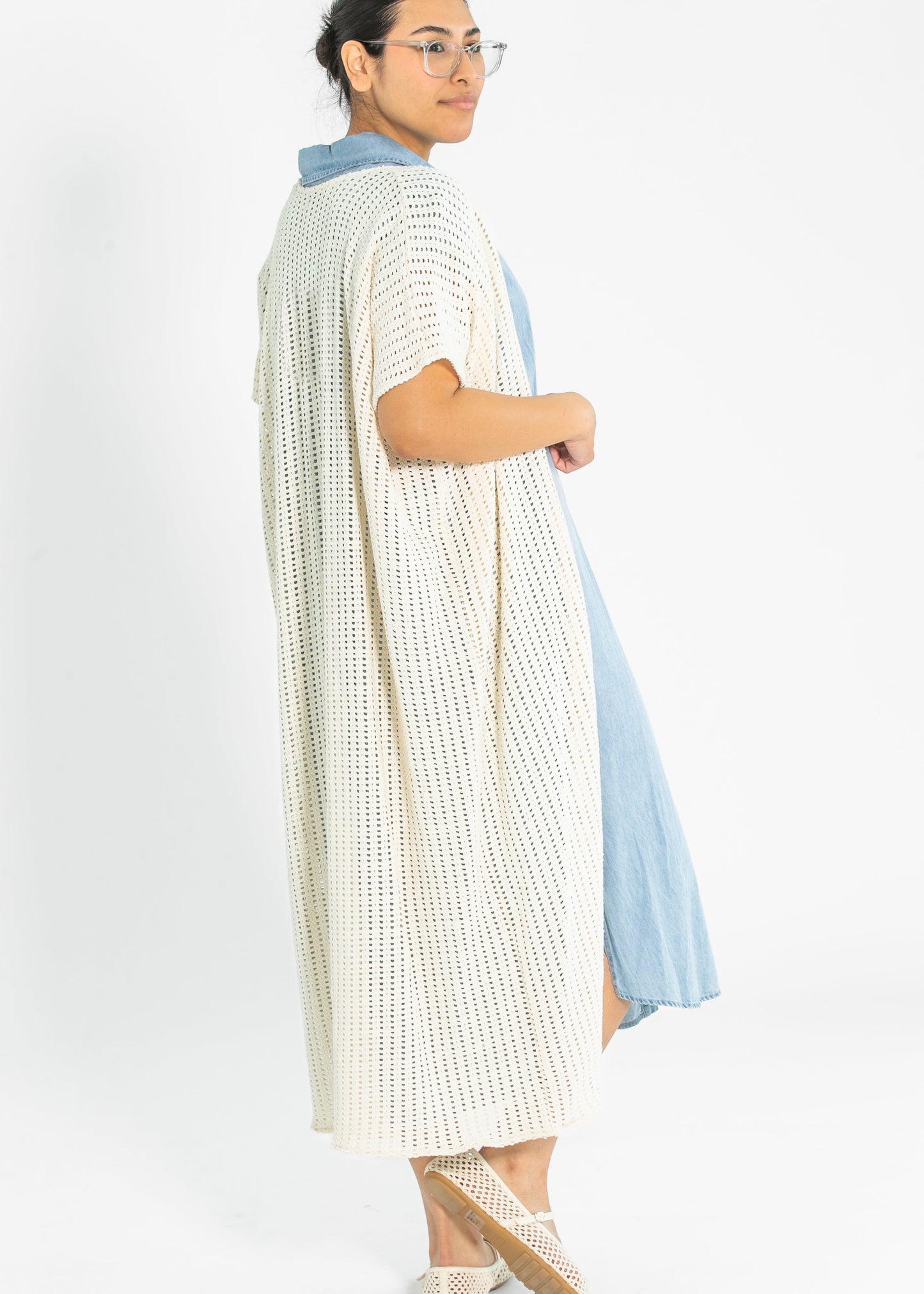 Cheese Board Short Sleeve Long Kimono FF Layering Essentials