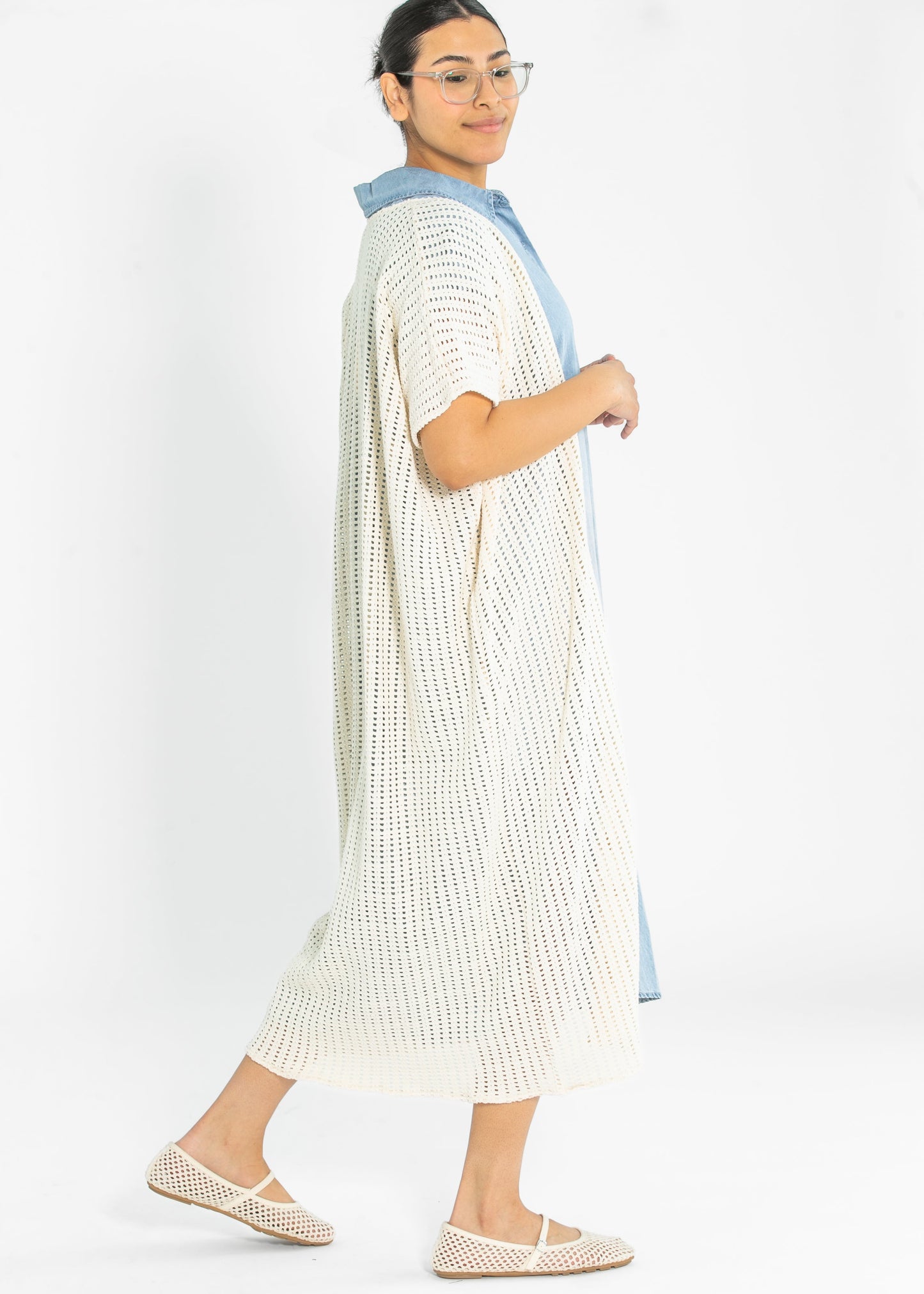 Cheese Board Short Sleeve Long Kimono FF Layering Essentials