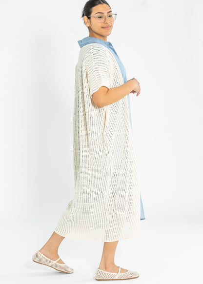 Cheese Board Short Sleeve Long Kimono FF Layering Essentials