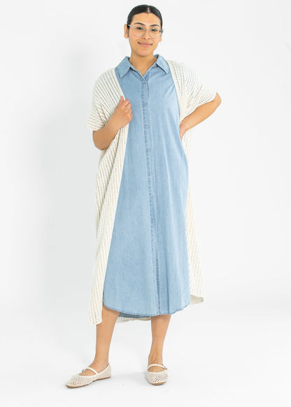 Cheese Board Short Sleeve Long Kimono FF Layering Essentials