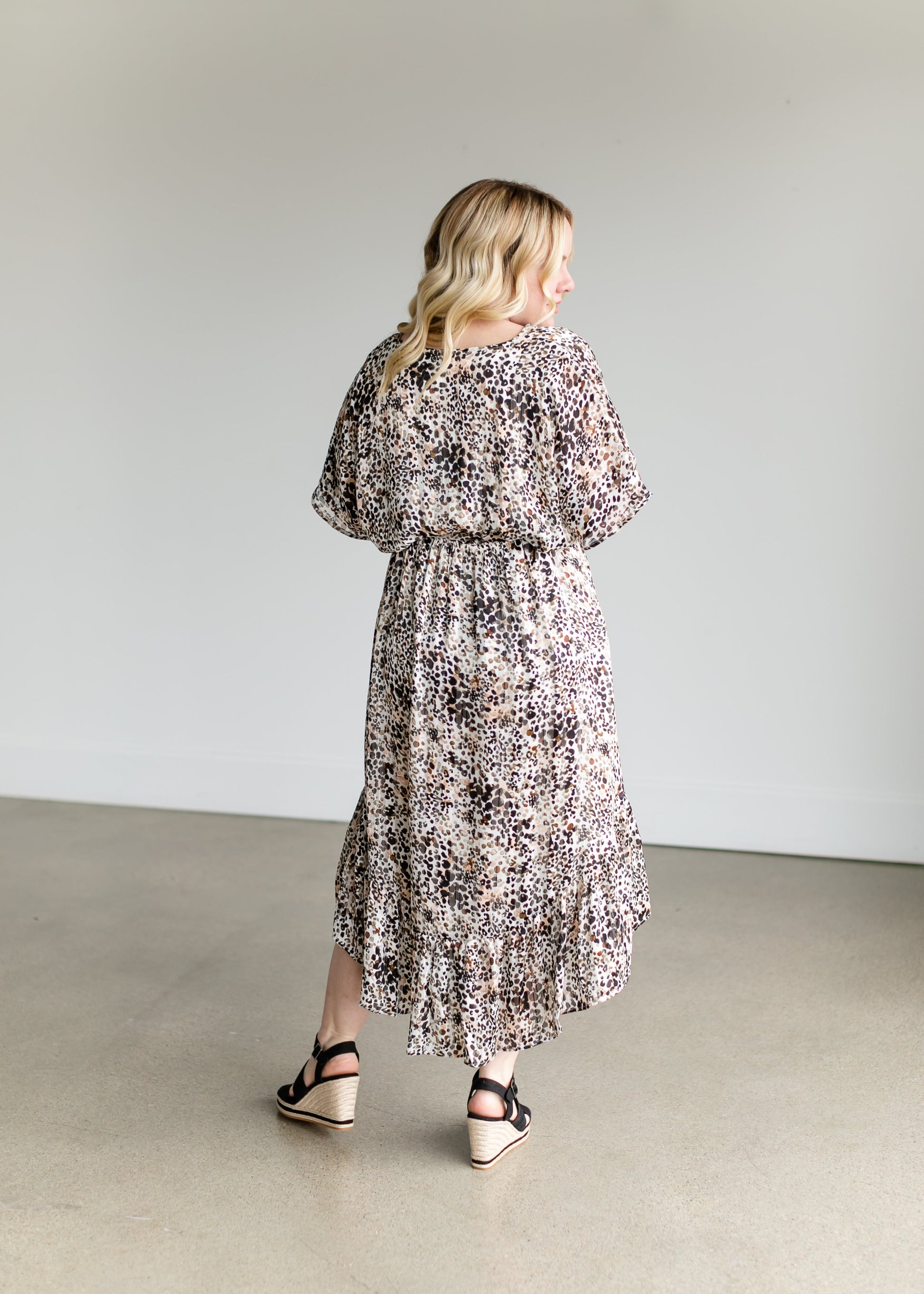 Cheetah Print High Low Midi Dress - FINAL SALE FF Dresses