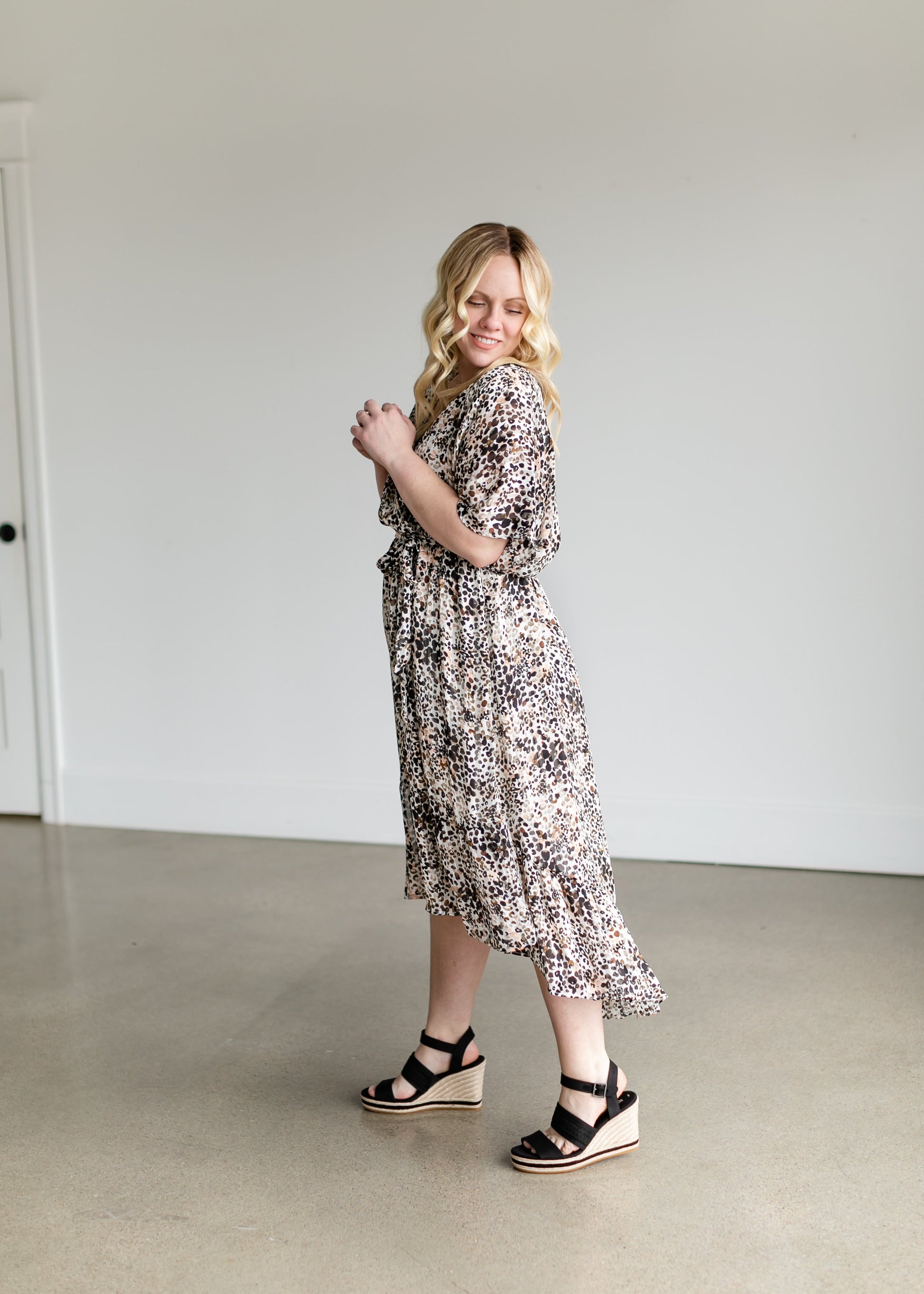 Cheetah Print High Low Midi Dress - FINAL SALE FF Dresses
