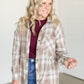 Chestnut Button Up Flannel Top FF Tops