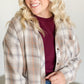 Chestnut Button Up Flannel Top FF Tops