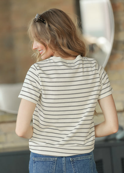 Chloe Cream Essential Striped Tee IC Tops