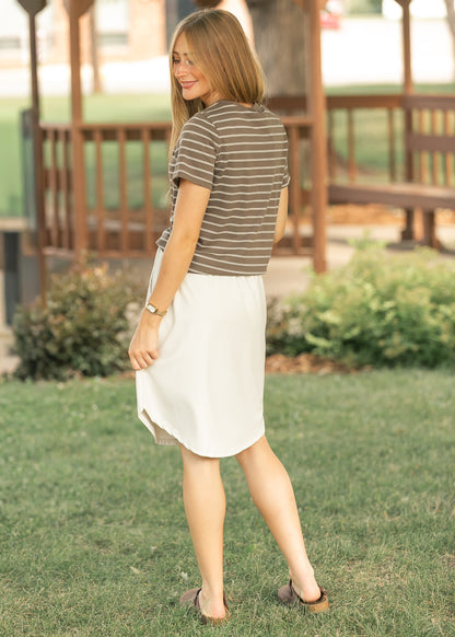 Chloe Essential Brown Striped Tee IC Tops