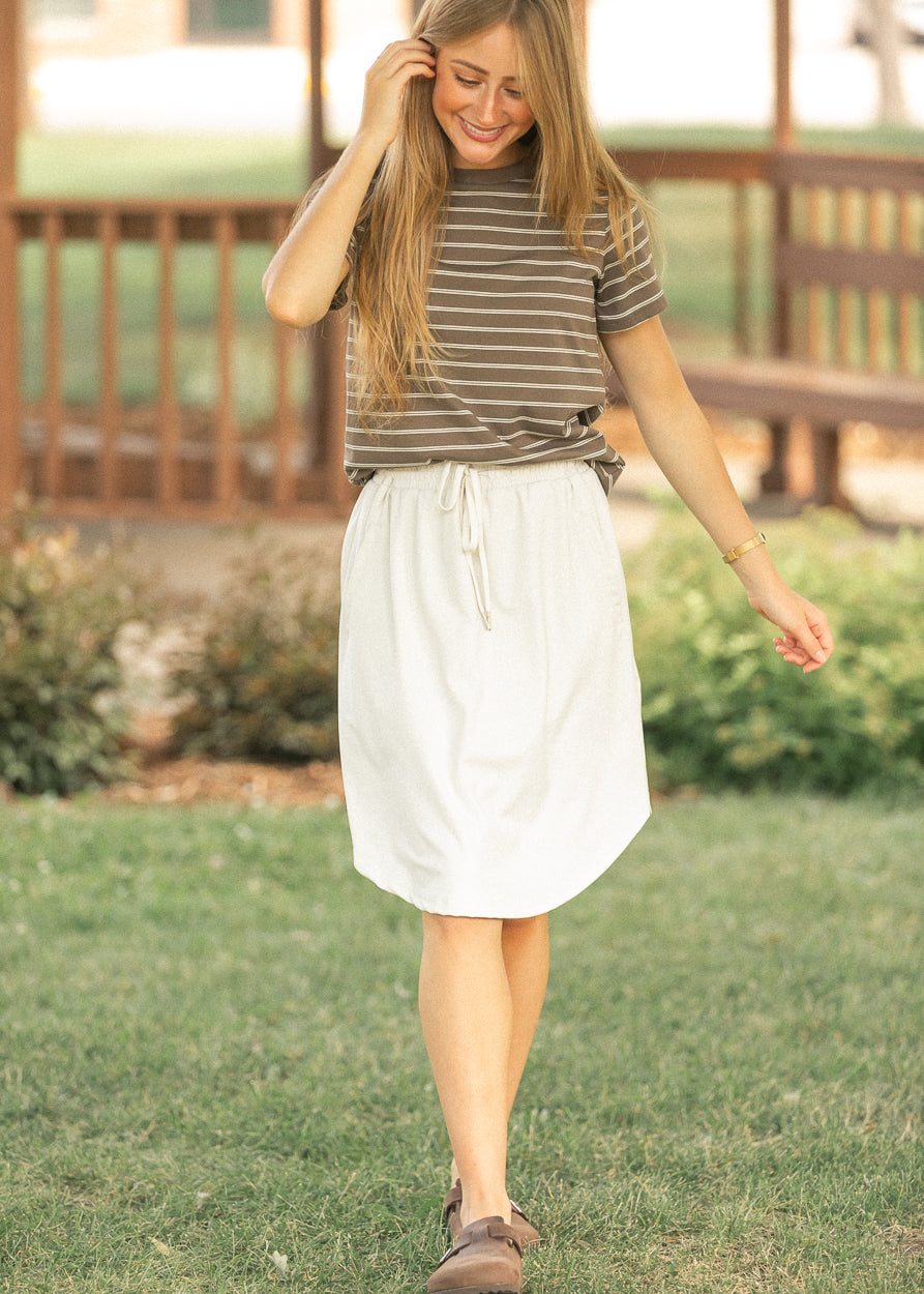 Chloe Essential Brown Striped Tee IC Tops