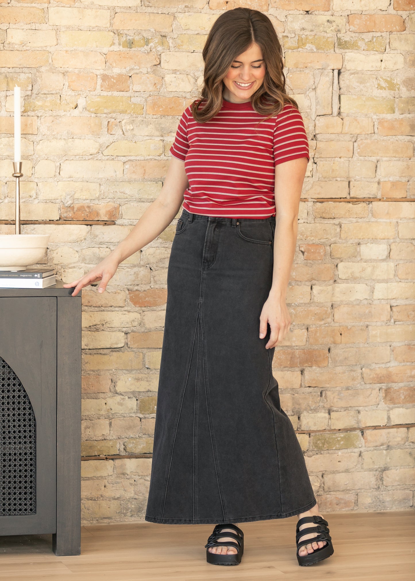 Chloe Essential Red Striped Tee IC Tops