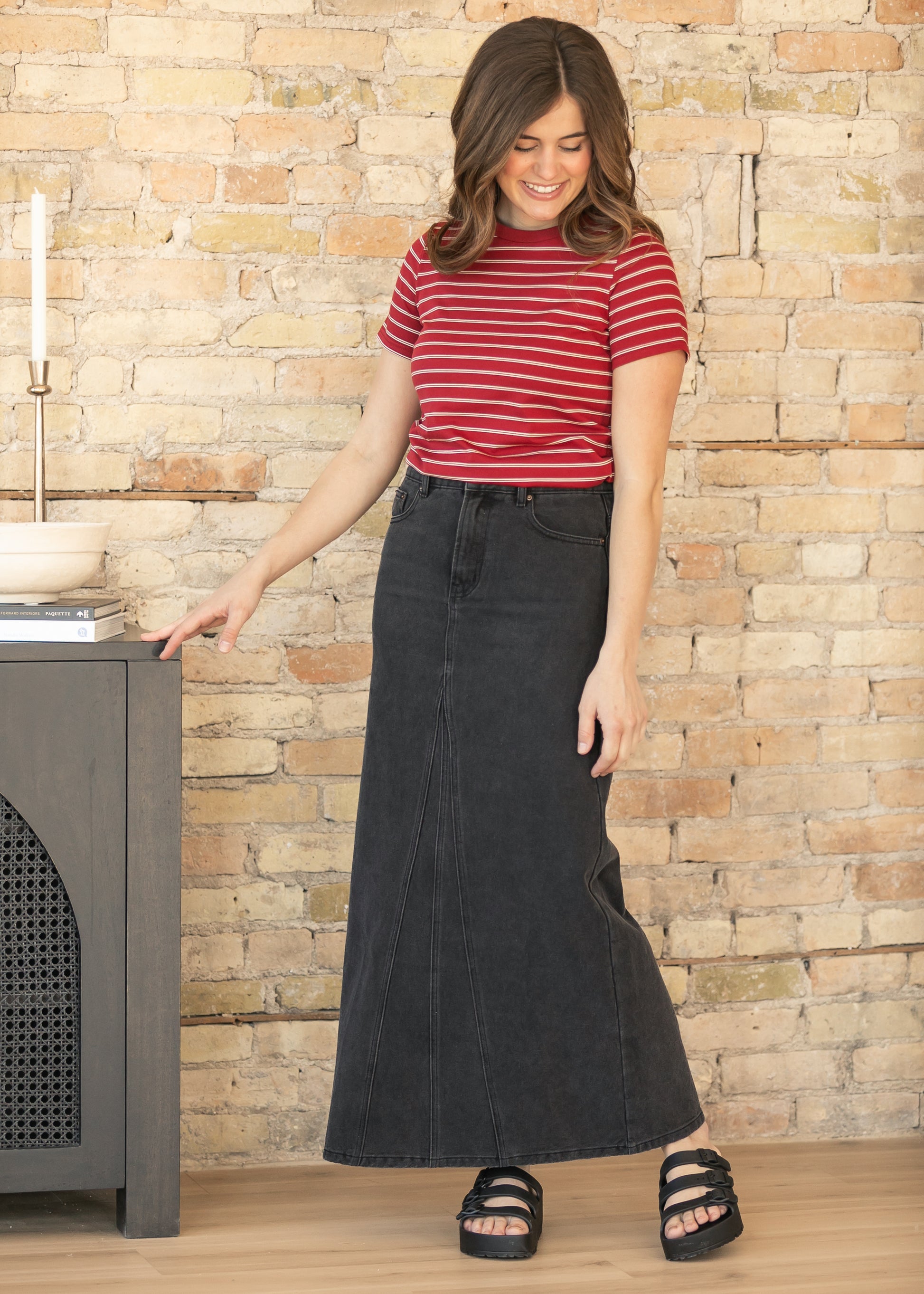 Chloe Essential Red Striped Tee IC Tops