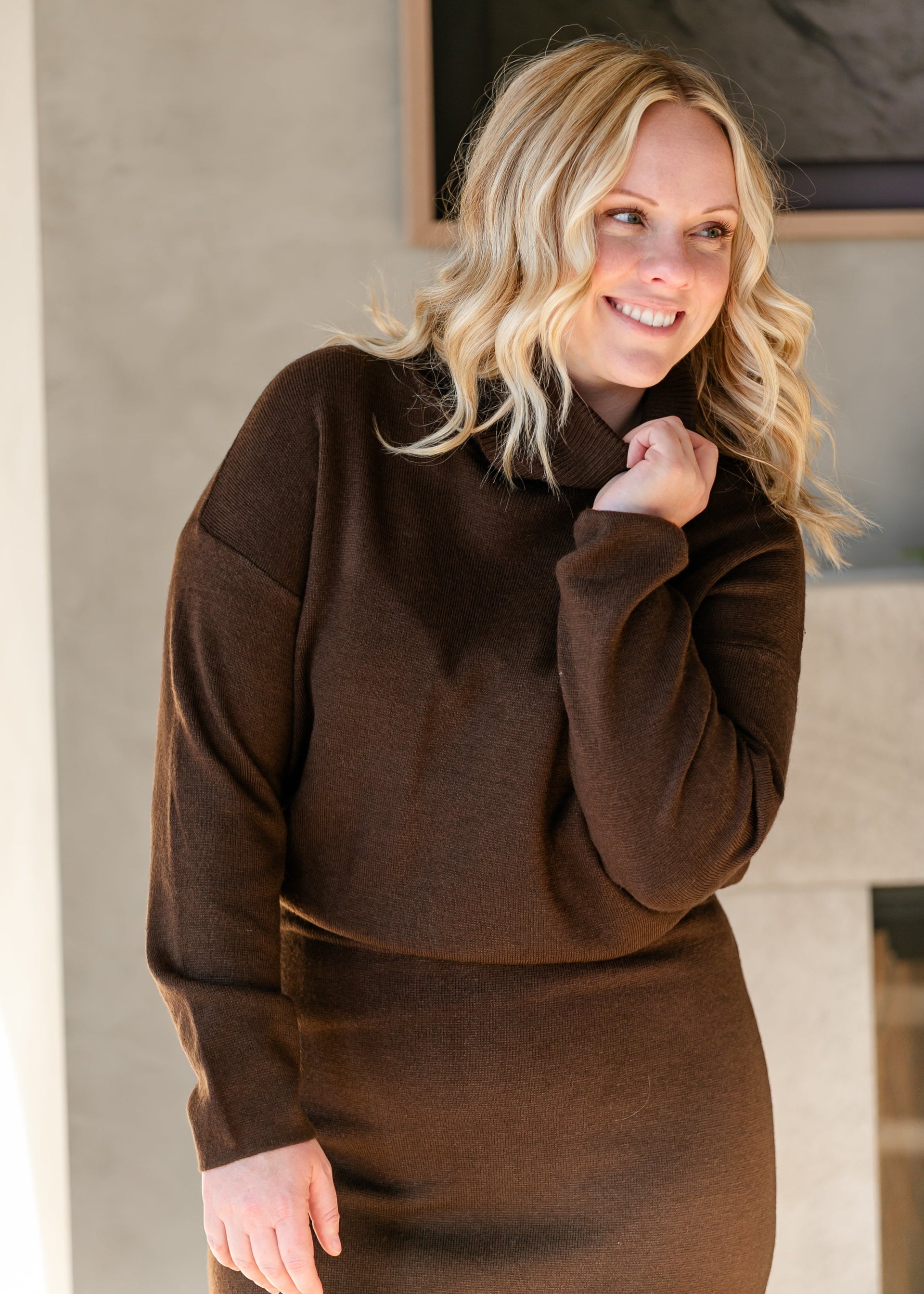 brown turtleneck sweater dress Chocolate Brown Turtleneck Sweater