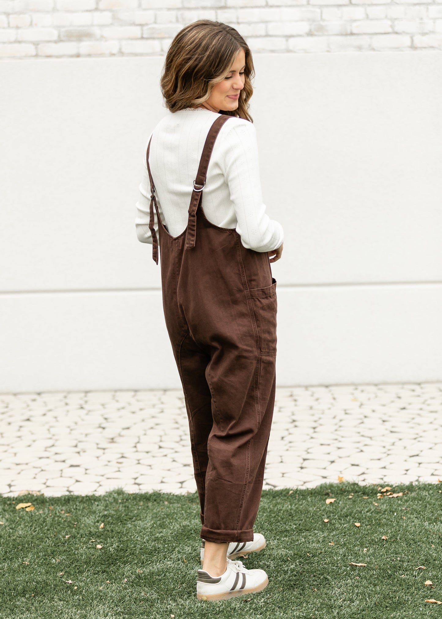 Chocolate Denim Wide Leg Overalls FF Pants