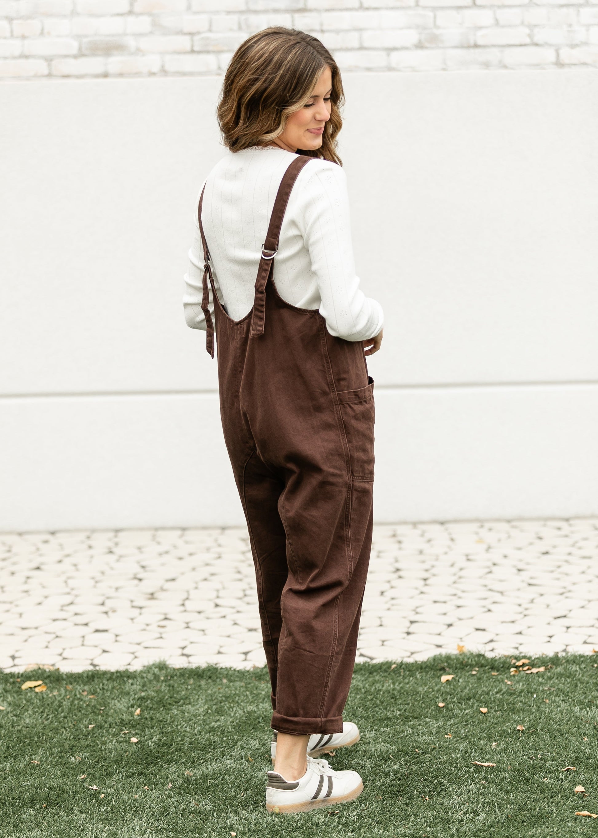 Chocolate Denim Wide Leg Overalls FF Pants