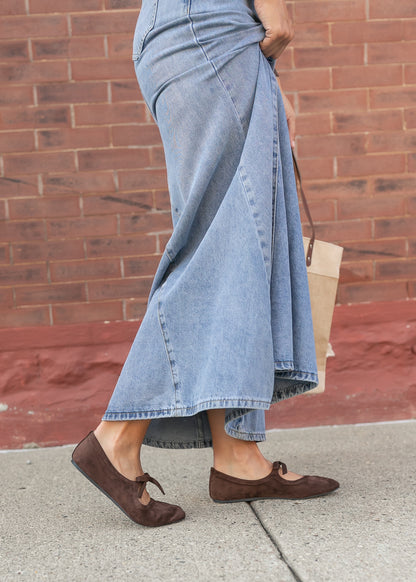 Chocolate Mary Jane Flat Shoes