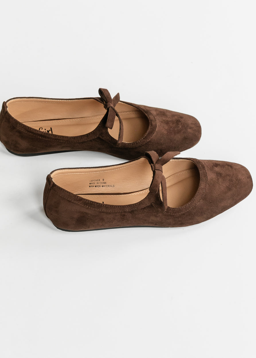 Chocolate Mary Jane Flat Shoes