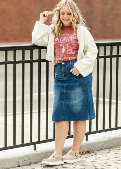 Christmas Stamps Holiday Graphic T-Shirt FF Tops