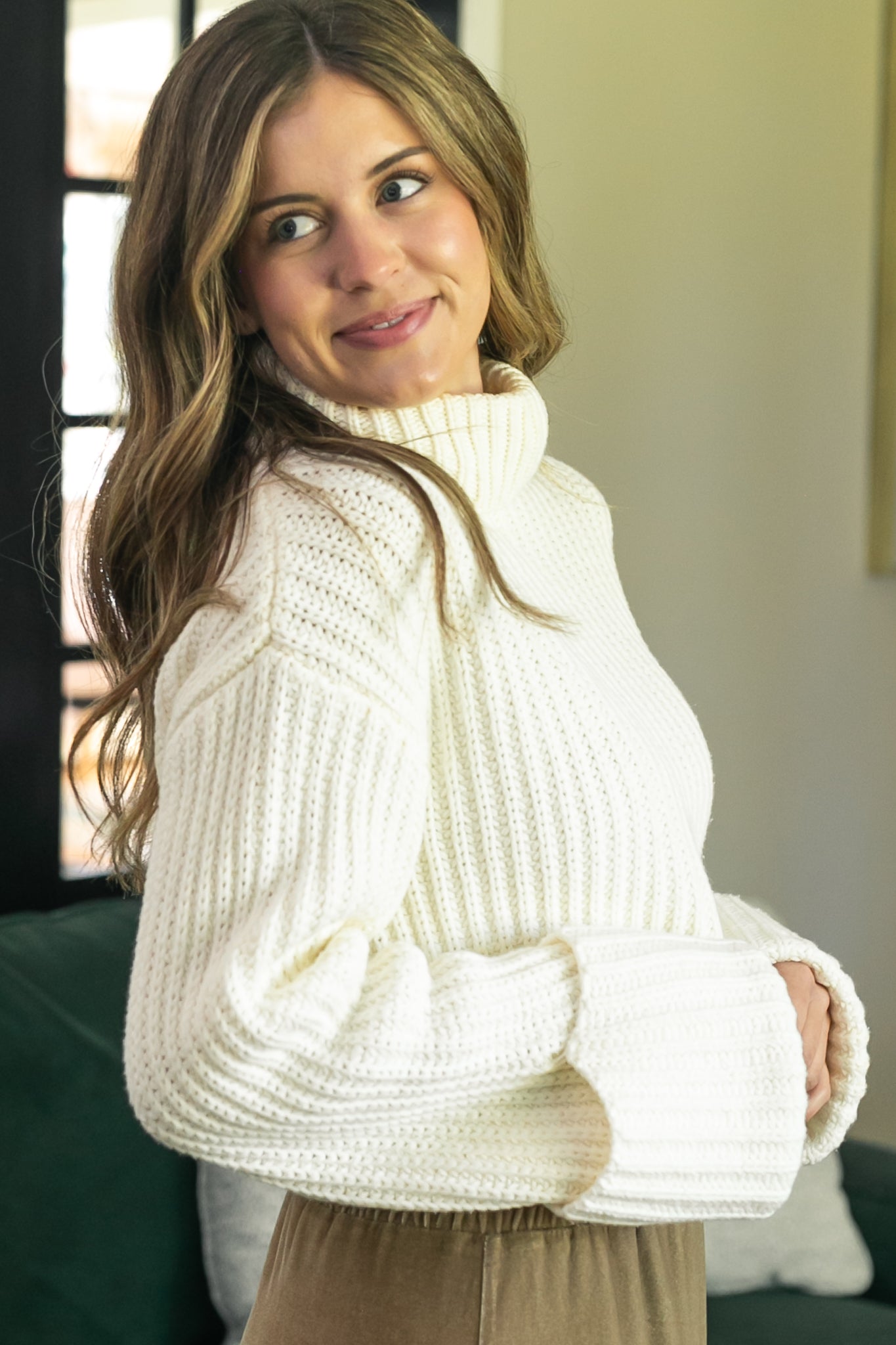 Chunky Knit Turtle Neck Sweater FF Tops