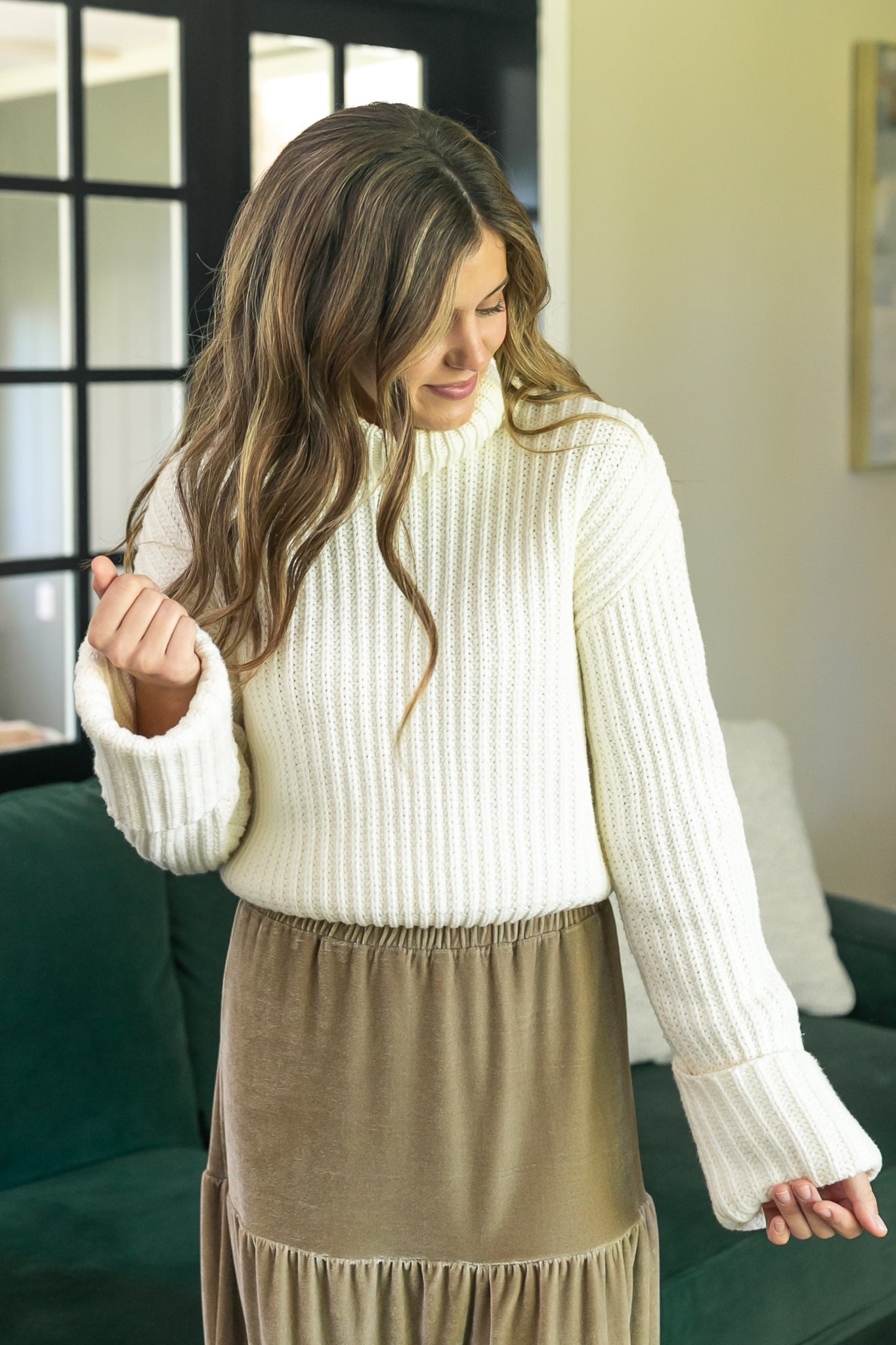 Chunky Knit Turtle Neck Sweater FF Tops
