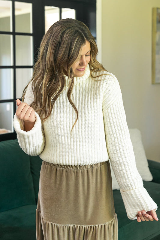 Chunky Knit Turtle Neck Sweater FF Tops
