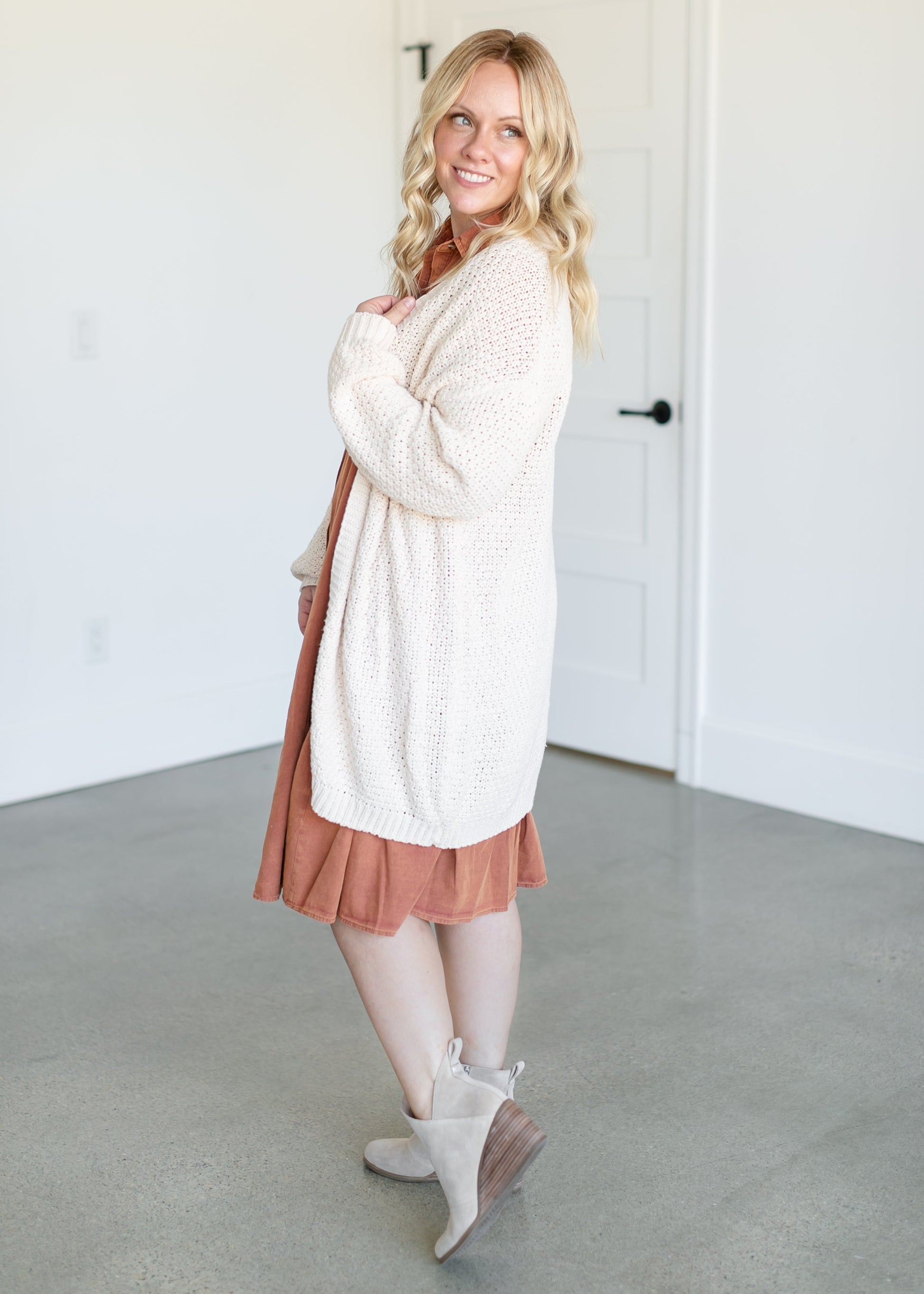 Chunky Long Oversized Cardigan FF Tops