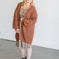 Chunky Long Oversized Cardigan FF Tops Brown / S/M