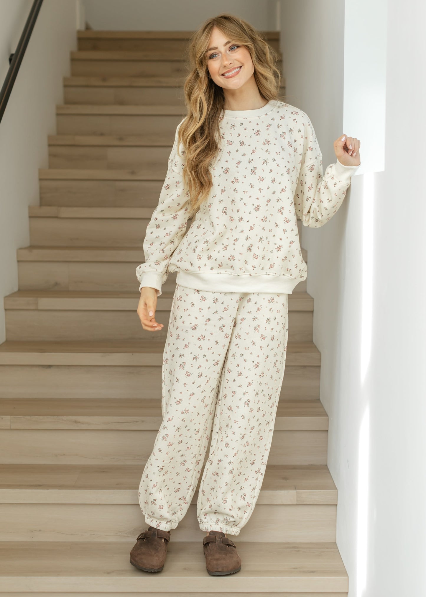 Cinched Pink Floral Sweatpants FF Pants