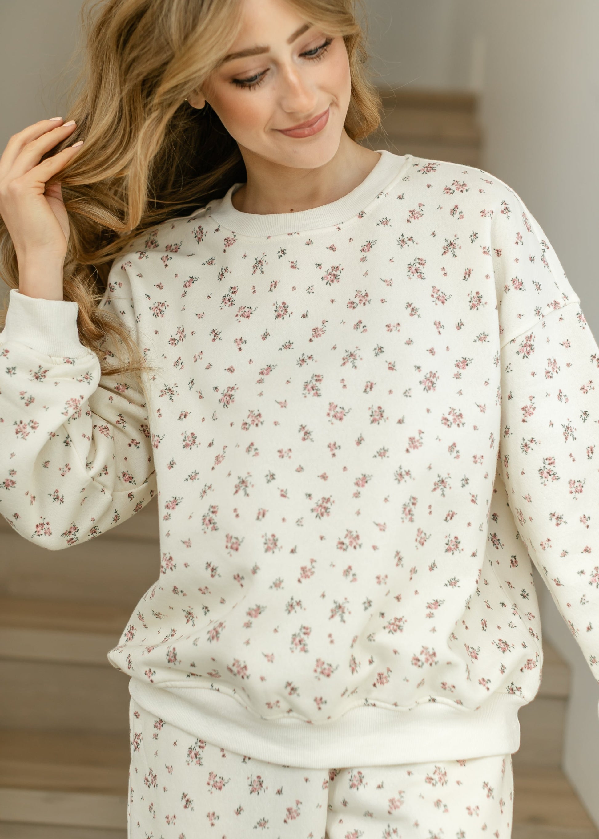 Cinched Pink Floral Sweatpants FF Pants