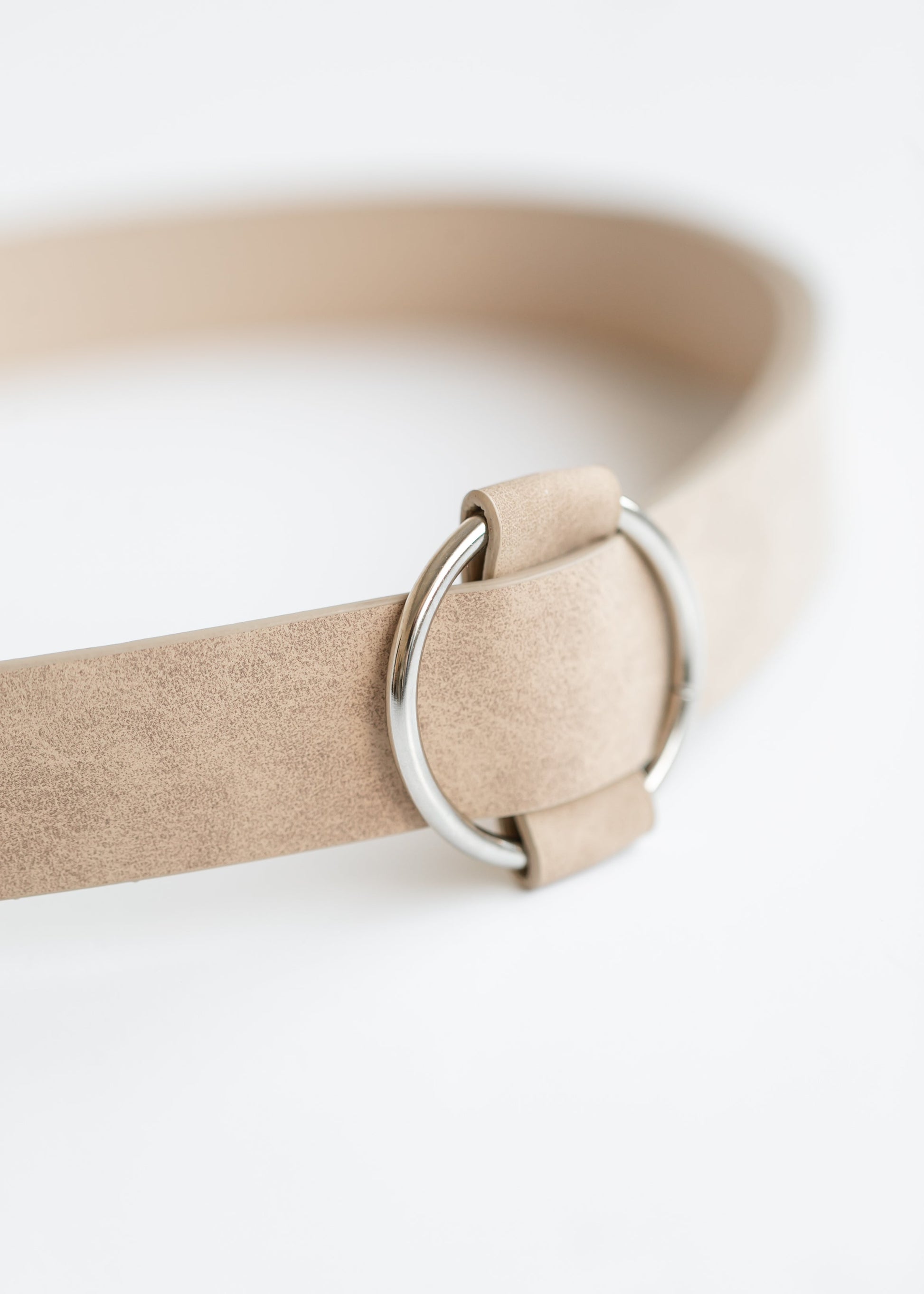Circle Slide Buckle Suede Belt Accessory