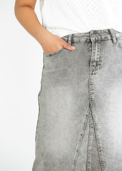Claire A-line Denim Midi Skirt IC Skirts