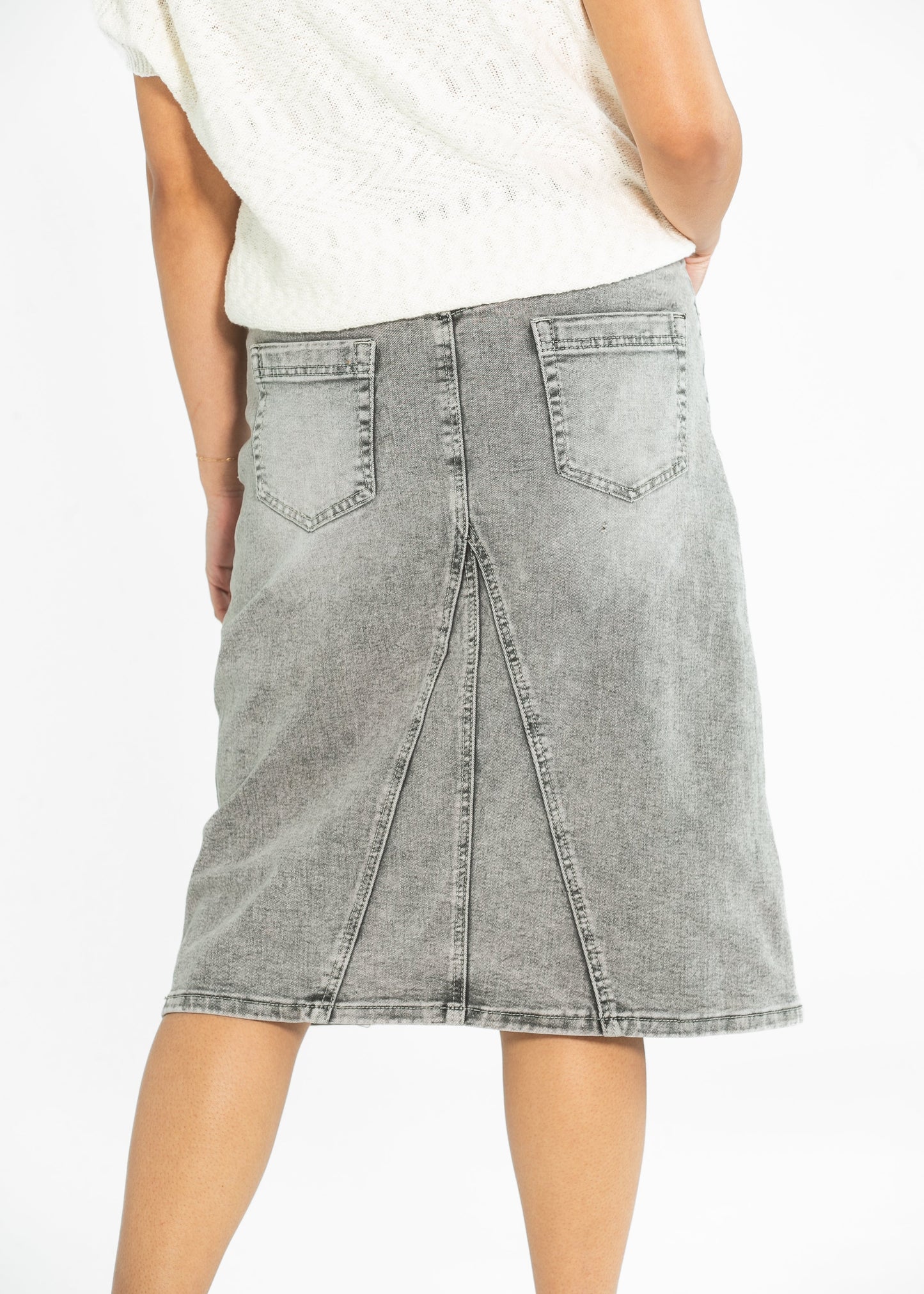 Claire A-line Denim Midi Skirt IC Skirts