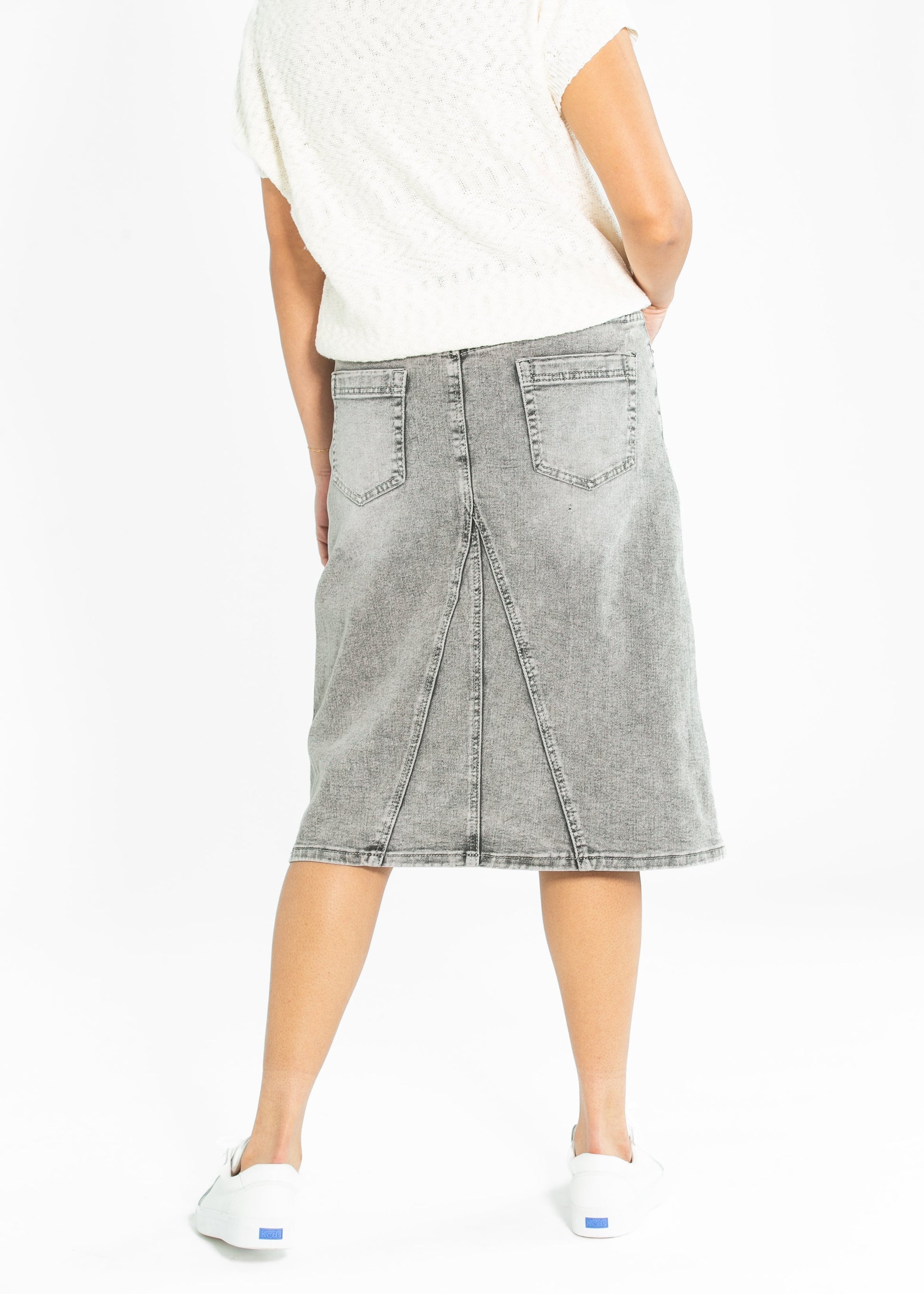 Claire A-line Denim Midi Skirt IC Skirts