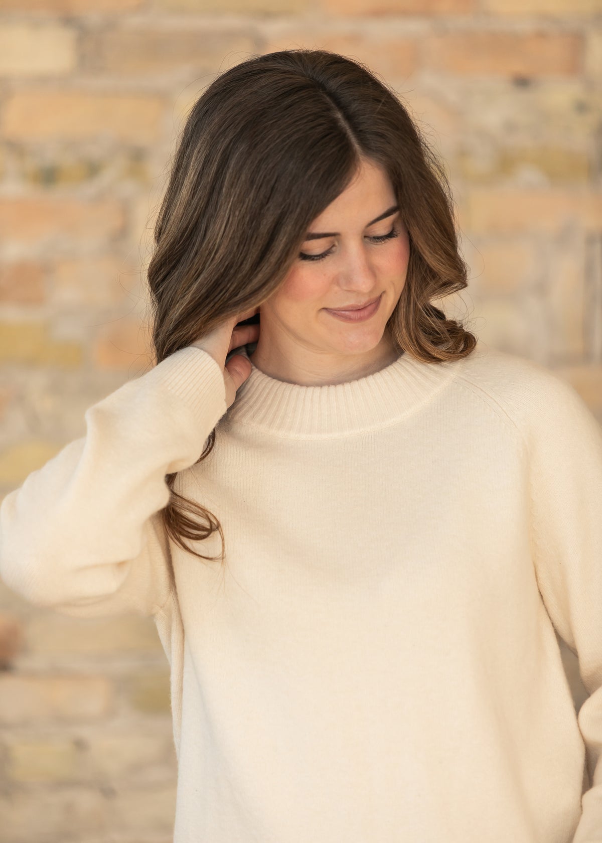 Clara Ivory Raglan Sweater IC Tops