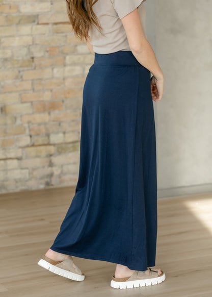 Clarise Navy Premium Knit Maxi Skirt IC Skirts