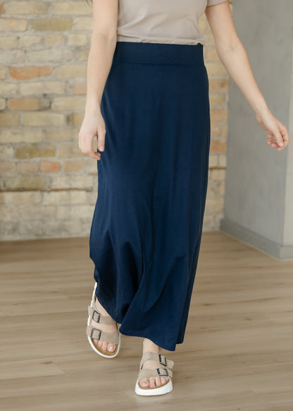 Clarise Navy Premium Knit Maxi Skirt IC Skirts