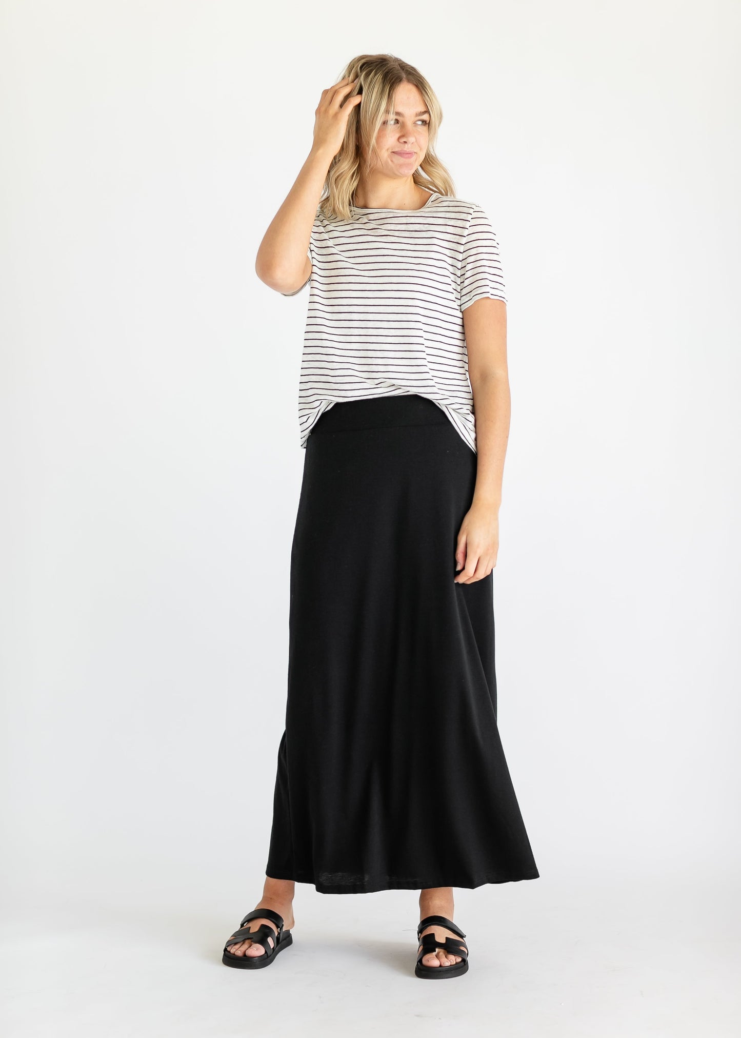 Clarise Premium Knit Maxi Skirt IC Skirts Black / XS
