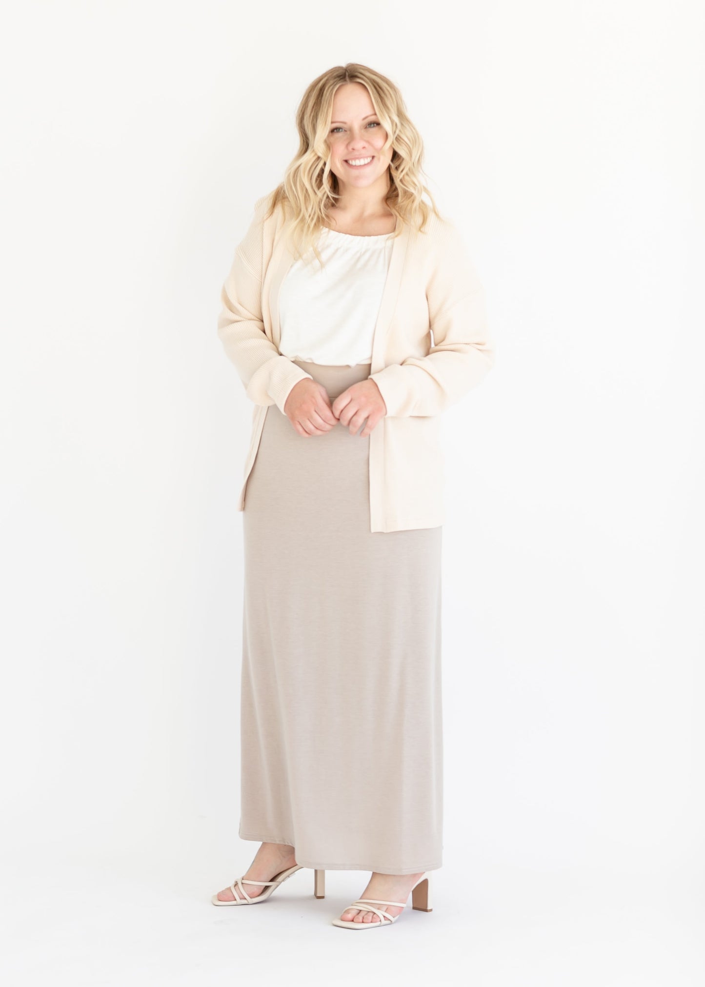 Clarise Premium Knit Maxi Skirt IC Skirts Sand / XS